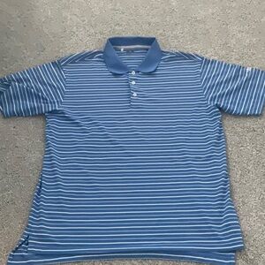 Blue Striped Men's Polo Shirt